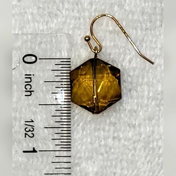 CATO Amber and Gold Tassled Necklace and Drop Earrings Set / Pierced - Picture 5 of 6